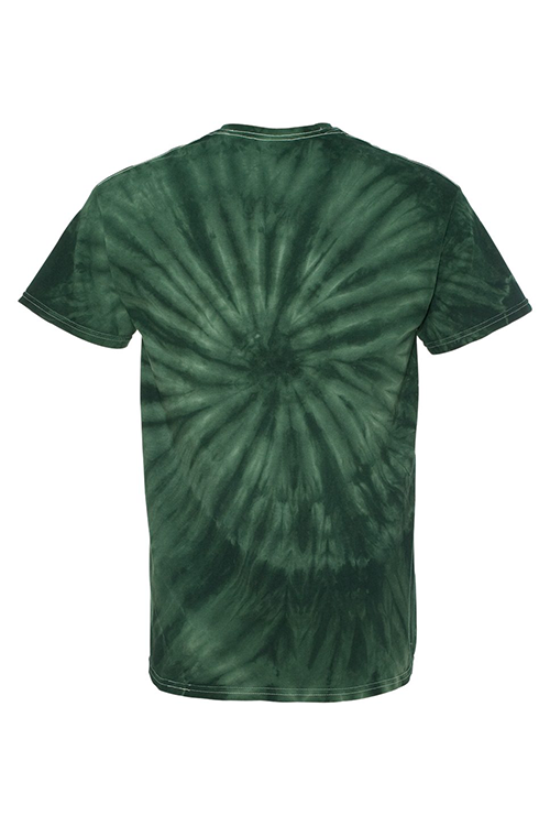 Forest Green Tie Dye T-Shirt showcasing unique patterns and soft fabric, perfect for casual wear.