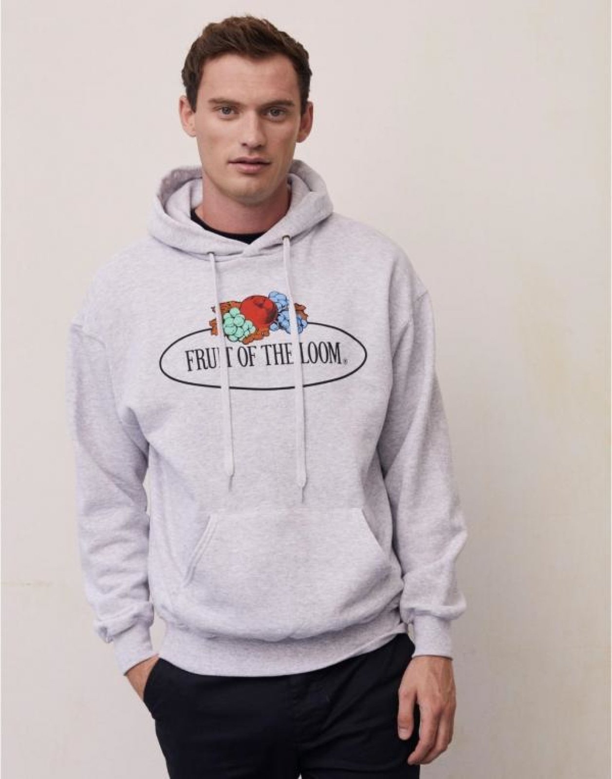 FOTL Vintage Classic Hoodie featuring a large logo print, double hood, and kangaroo pocket in a stylish design.