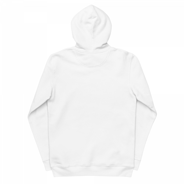 A stylish unisex hoodie featuring artistic design, made from organic cotton and recycled materials, promoting sustainability and social responsibility.