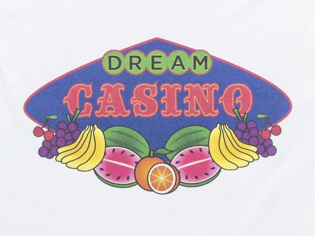 Fruity Casino Slots Design Hoodie featuring vibrant graphics on a white background, showcasing a playful casino theme.