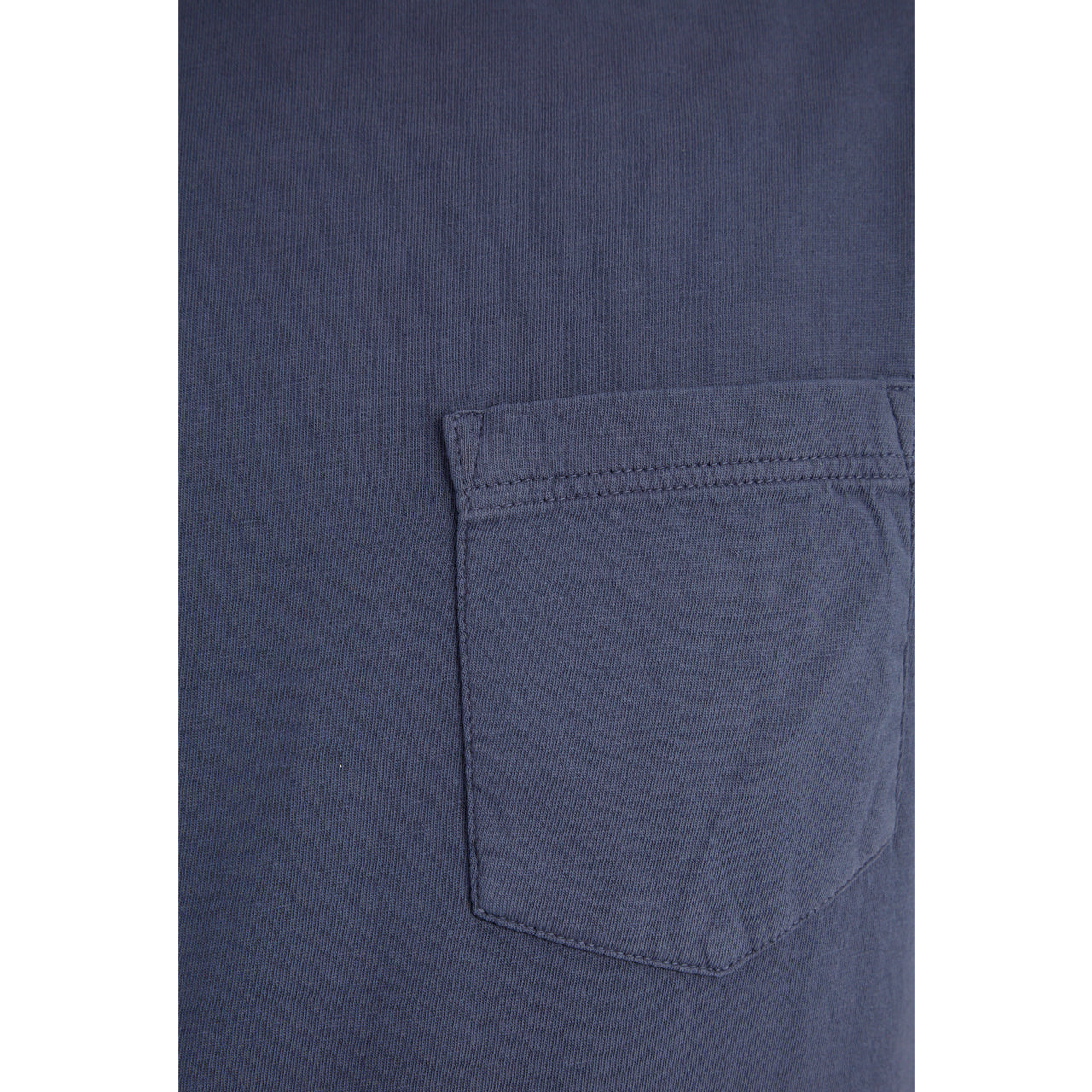 Gavin Garment Dyed Tee in navy color with a patch pocket, showcasing its soft cotton fabric and crew neck design.