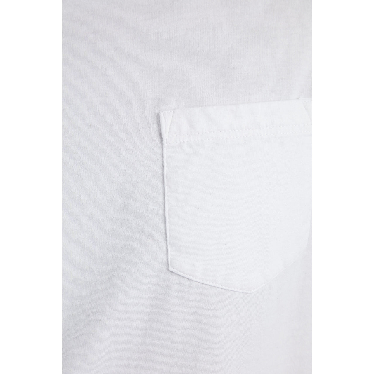 Gavin Garment Dyed Tee in white, featuring a crew neck and patch pocket, made from 100% cotton.