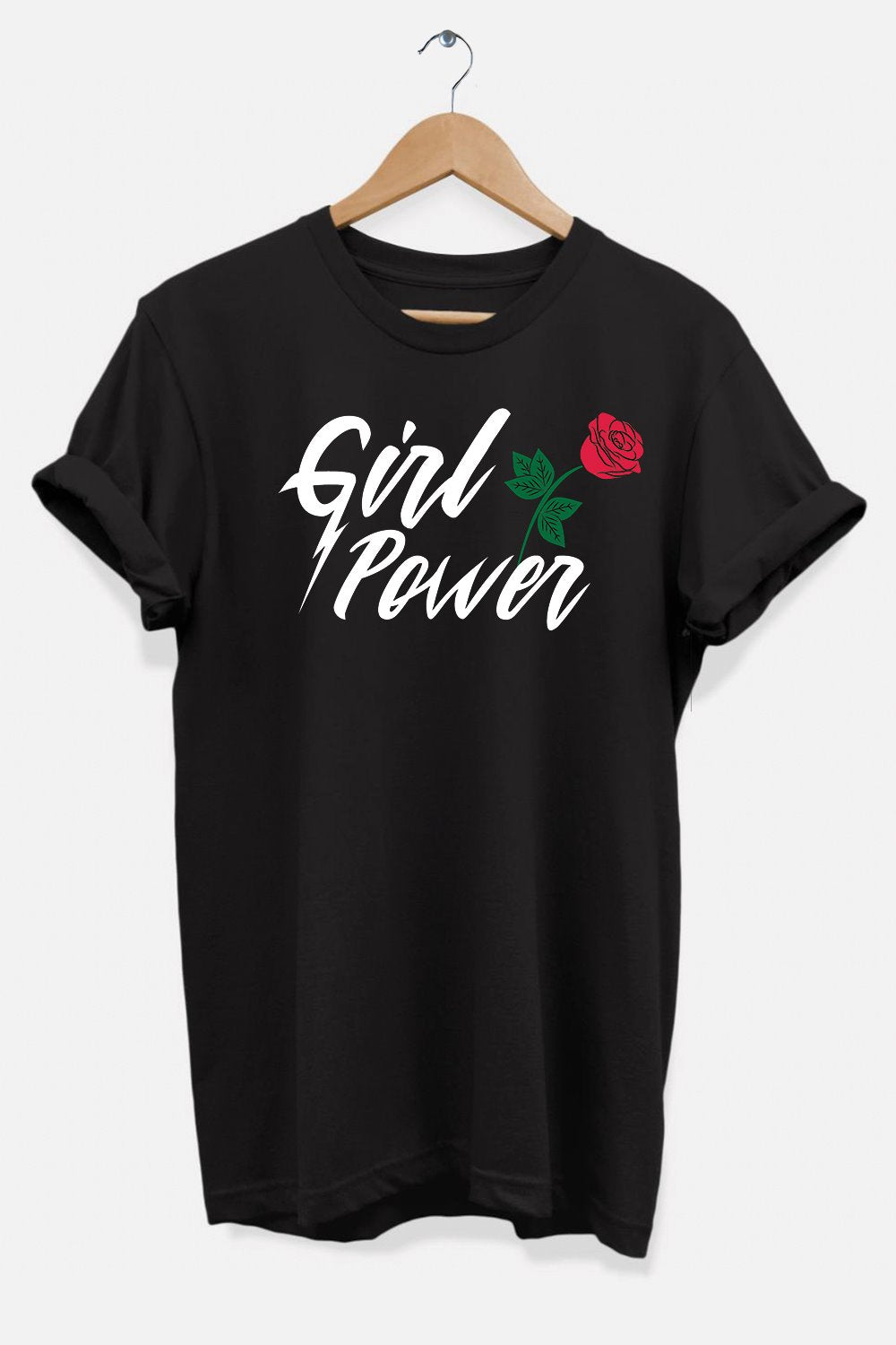 A stylish unisex Girl Power Rock Style T-Shirt made from soft ring-spun cotton, featuring a bold design that promotes empowerment.