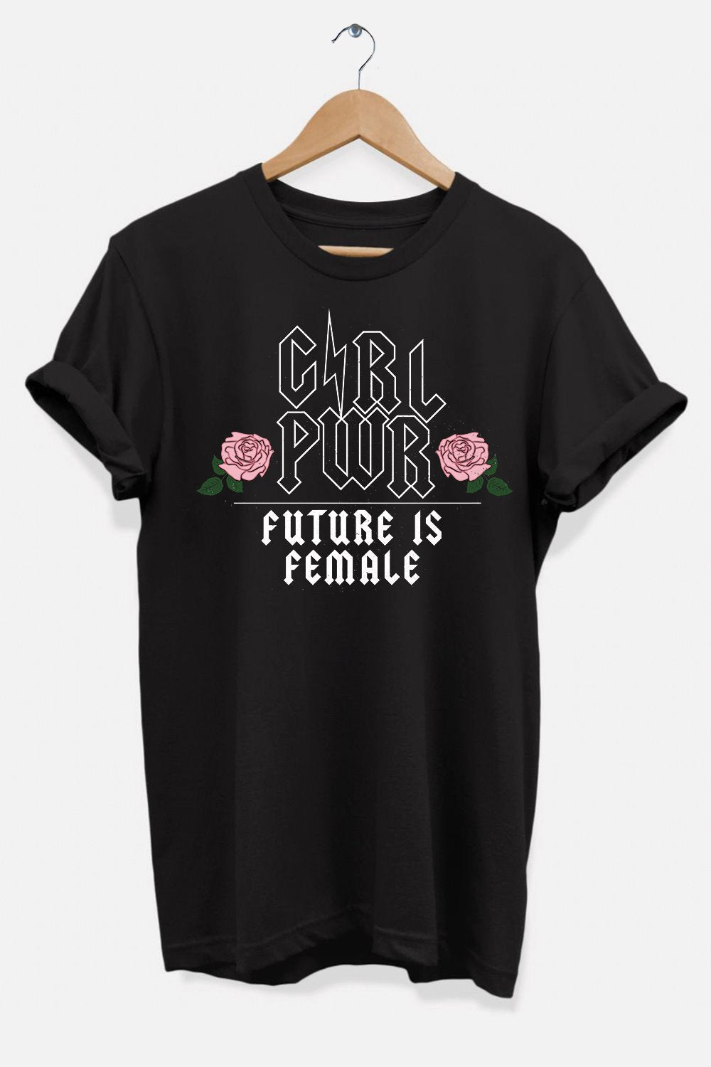 GIRL PWR Future is Female T-Shirt in soft ring-spun cotton, featuring an empowering message, suitable for unisex wear.