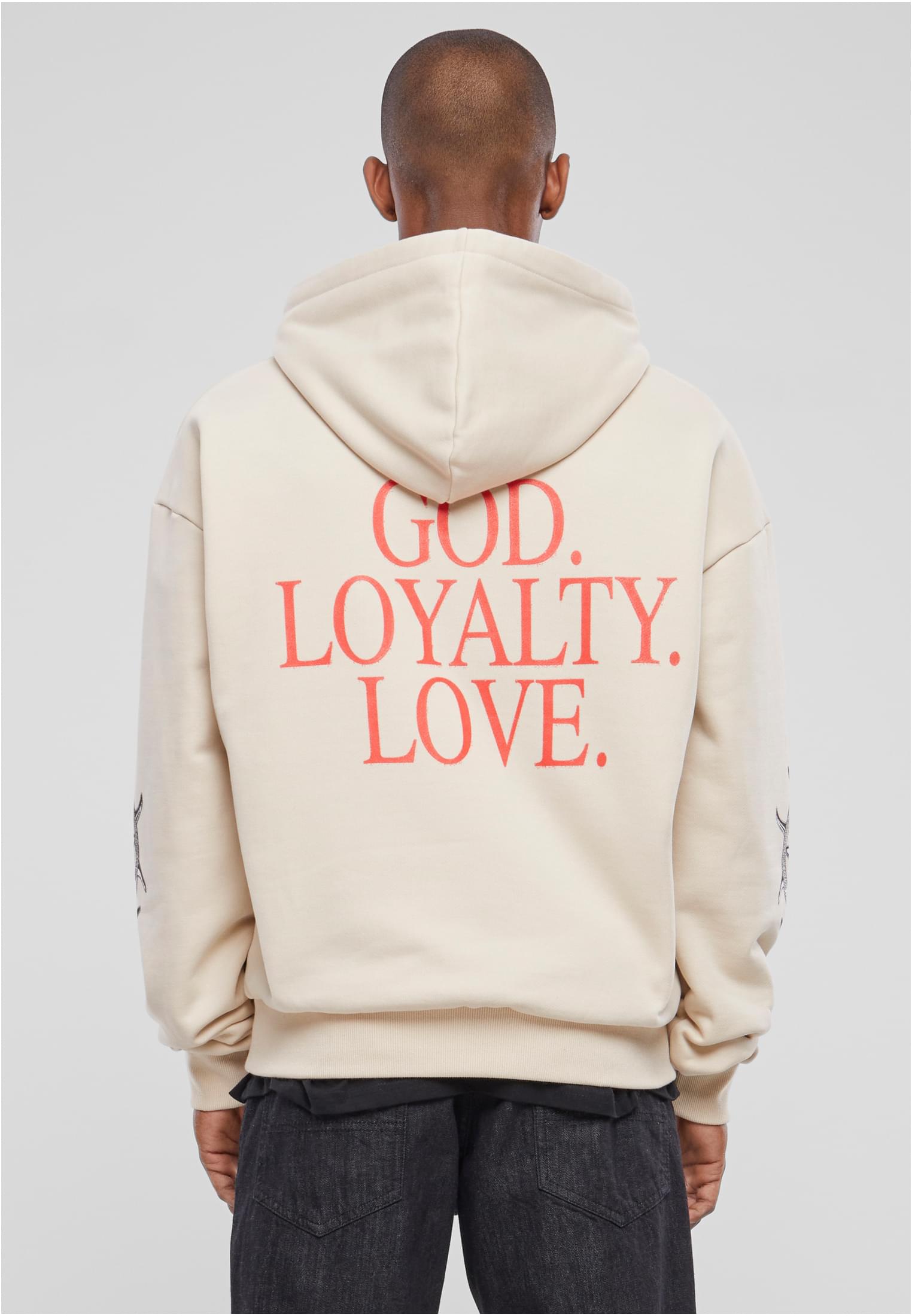 Black God Loyalty Love Ultra Heavy Oversize Hoodie made from 100% cotton, featuring a bold loyalty design.