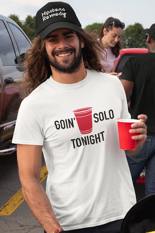 Goin' Solo Tonight T-Shirt in soft ring-spun cotton, featuring a stylish unisex design suitable for all occasions.