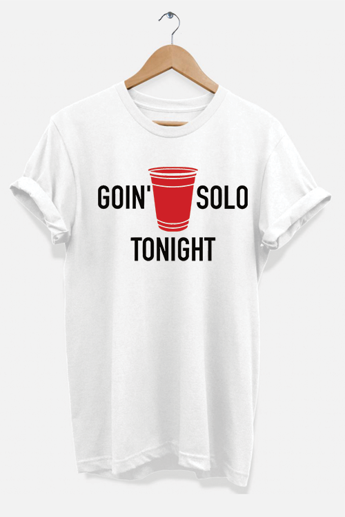 Goin' Solo Tonight T-Shirt in soft ring-spun cotton, featuring a stylish unisex design suitable for all occasions.