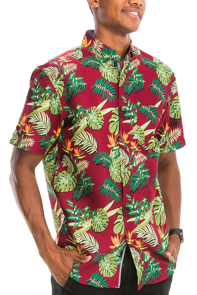 Hawaiian Short Luxury Cargo Set featuring a floral shirt and cargo shorts with a buckle belt, perfect for summer outings.