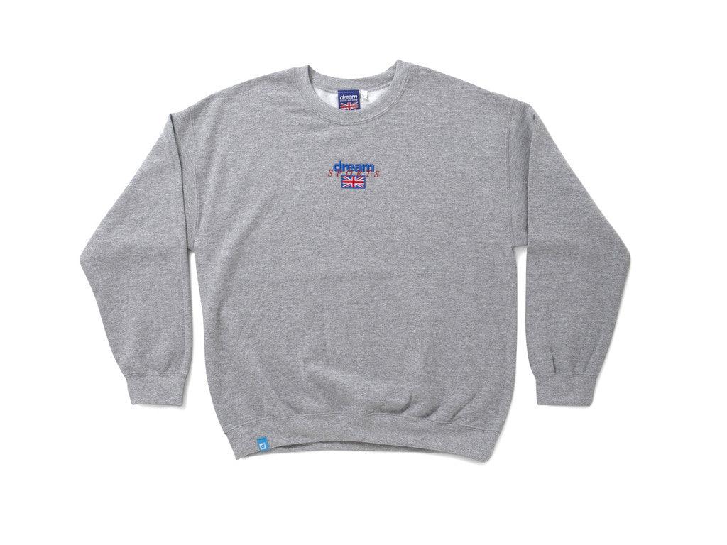 Heather Grey Sweatshirt featuring Dream Sports Design with embroidered logo and relaxed fit, perfect for casual and sportswear.