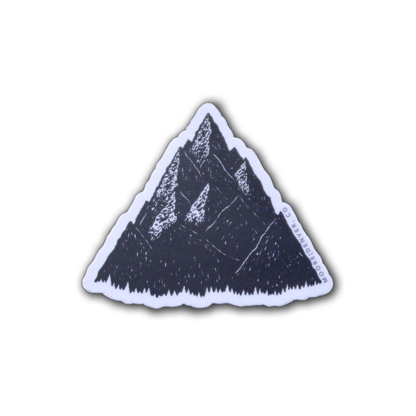 High Peak Sticker featuring a stacked mountain design with a matte finish, ideal for outdoor enthusiasts.