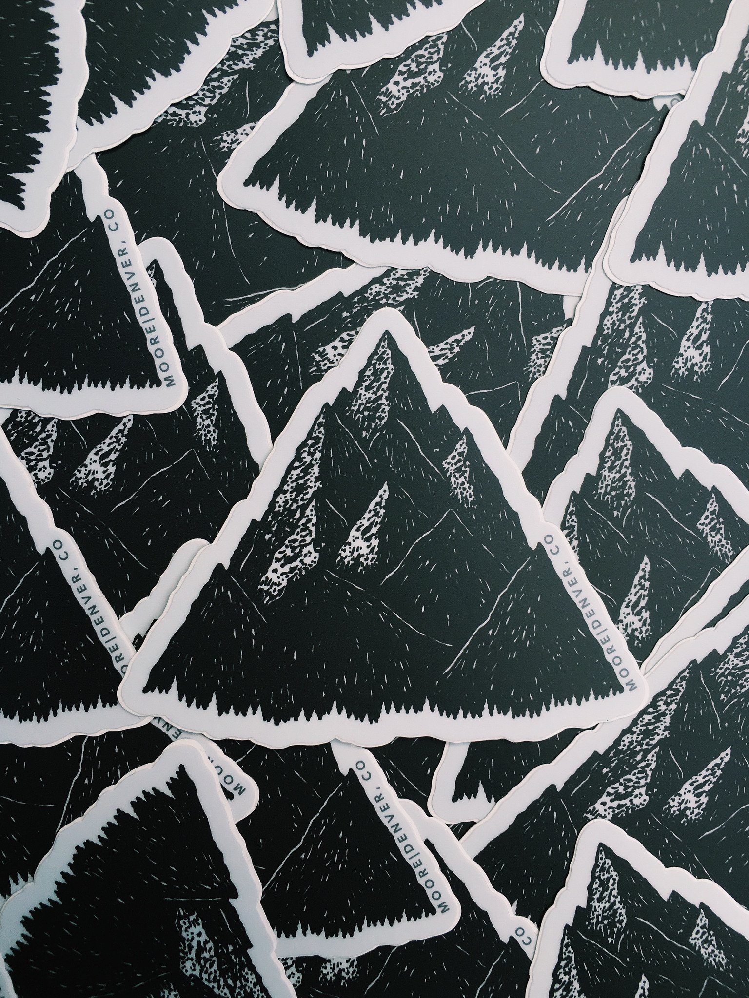 High Peak Sticker featuring a stacked mountain design with a matte finish, ideal for outdoor enthusiasts.