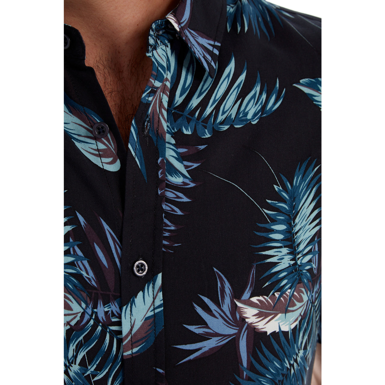 Jimmy Rayon Shirt featuring a vibrant floral print and short sleeves, made from 100% rayon fabric.