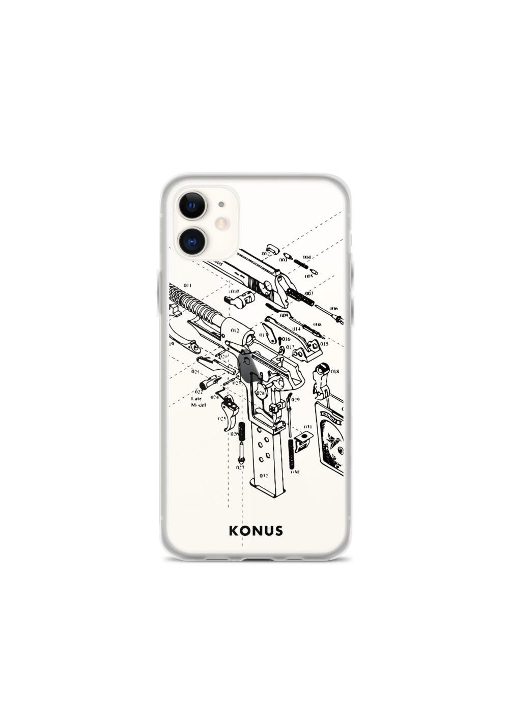 Konus Brand Gun iPhone Case showcasing its sleek design and durable materials, perfect for protecting the 2020 iPhone SE.