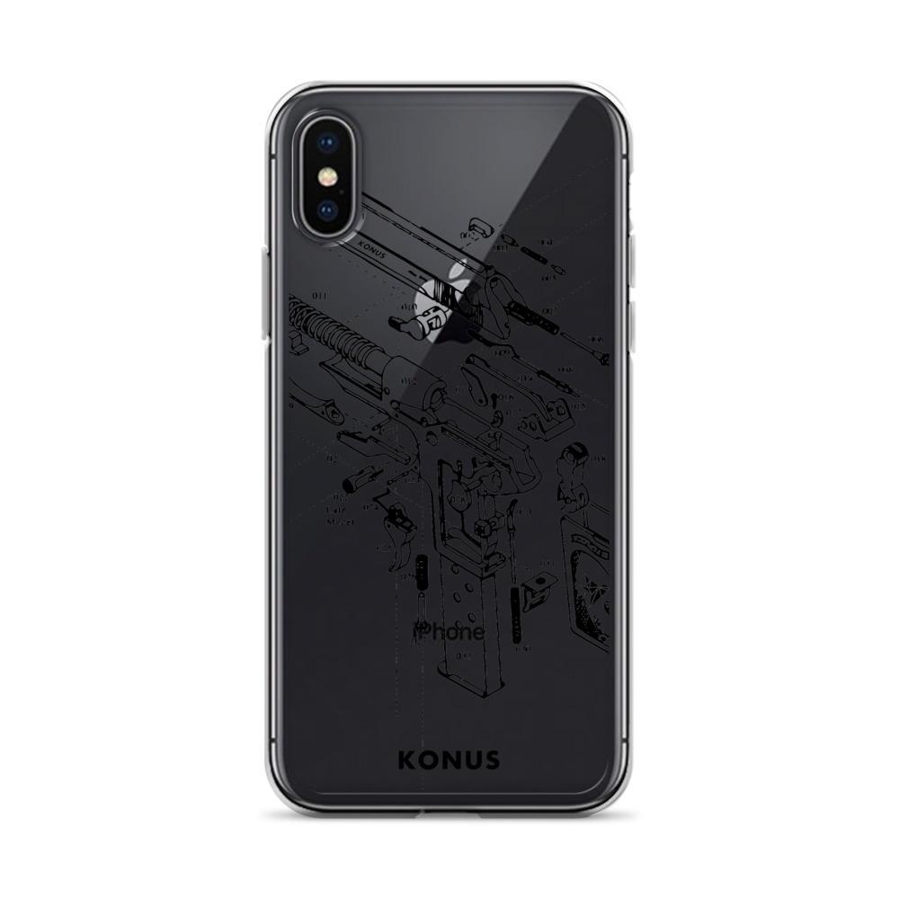 Konus Brand Gun iPhone Case showcasing its sleek design and durable materials, perfect for protecting the 2020 iPhone SE.