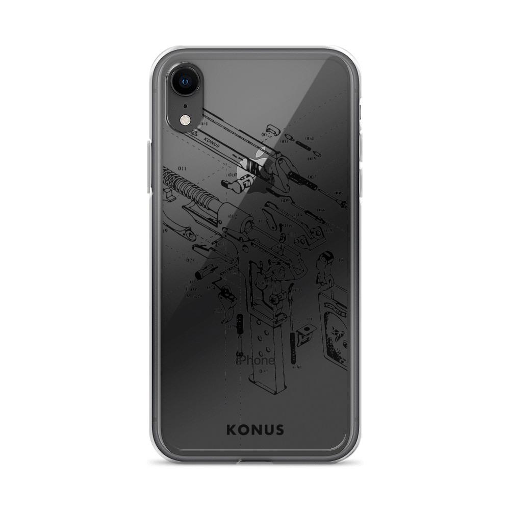 Konus Brand Gun iPhone Case showcasing its sleek design and durable materials, perfect for protecting the 2020 iPhone SE.