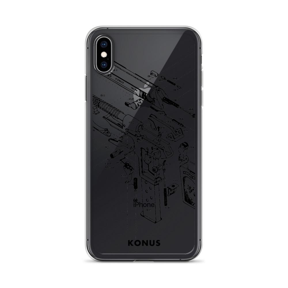 Konus Brand Gun iPhone Case showcasing its sleek design and durable materials, perfect for protecting the 2020 iPhone SE.