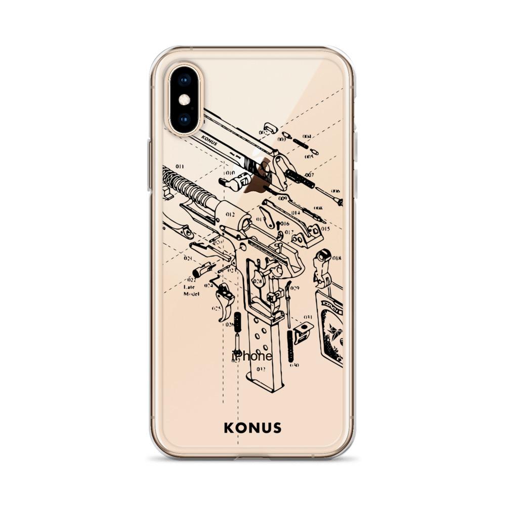 Konus Brand Gun iPhone Case showcasing its sleek design and durable materials, perfect for protecting the 2020 iPhone SE.