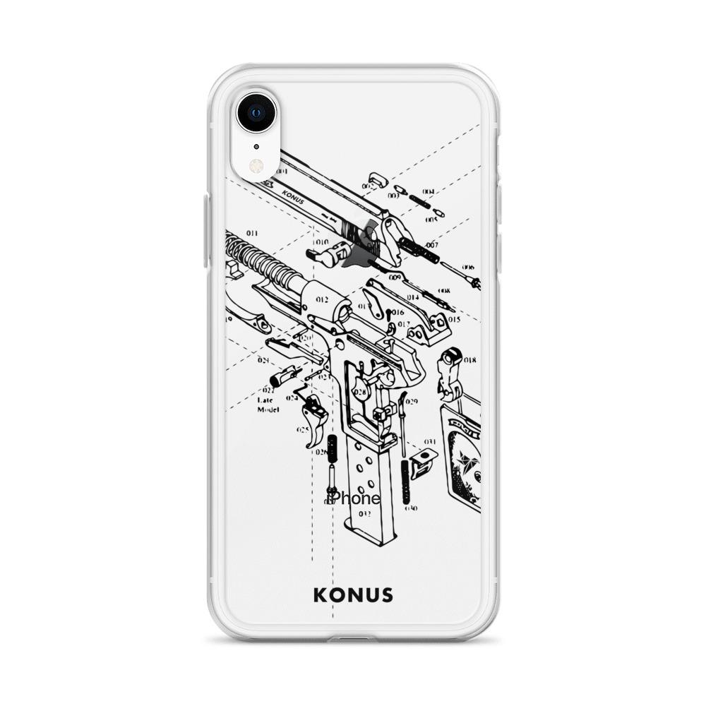 Konus Brand Gun iPhone Case showcasing its sleek design and durable materials, perfect for protecting the 2020 iPhone SE.