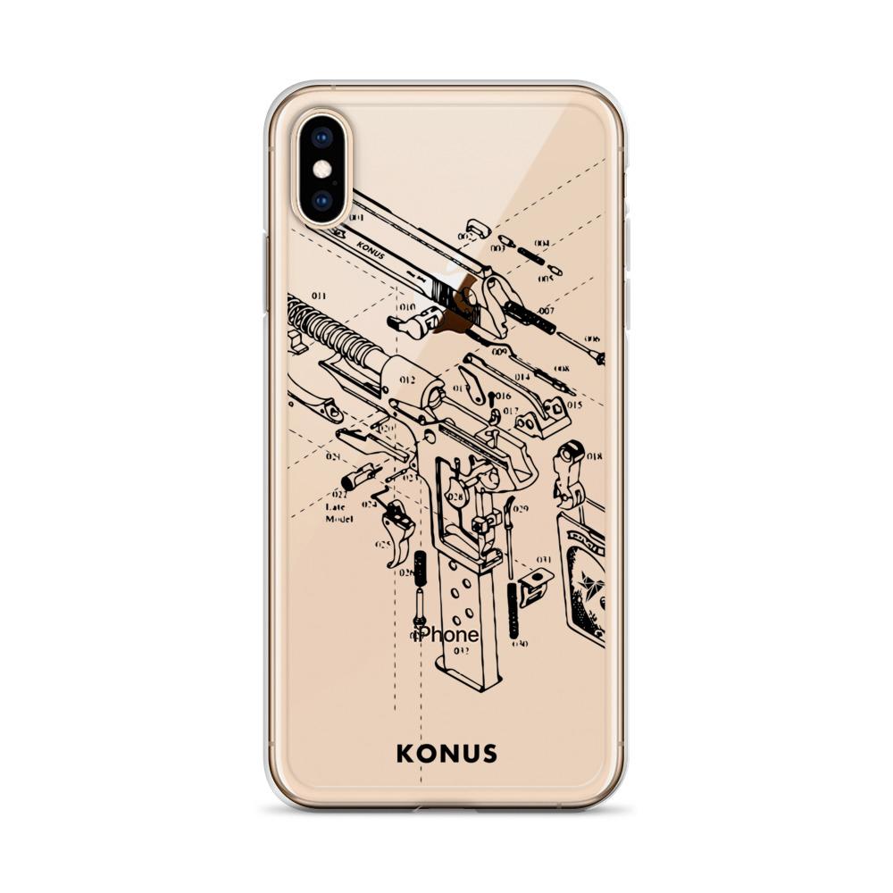 Konus Brand Gun iPhone Case showcasing its sleek design and durable materials, perfect for protecting the 2020 iPhone SE.