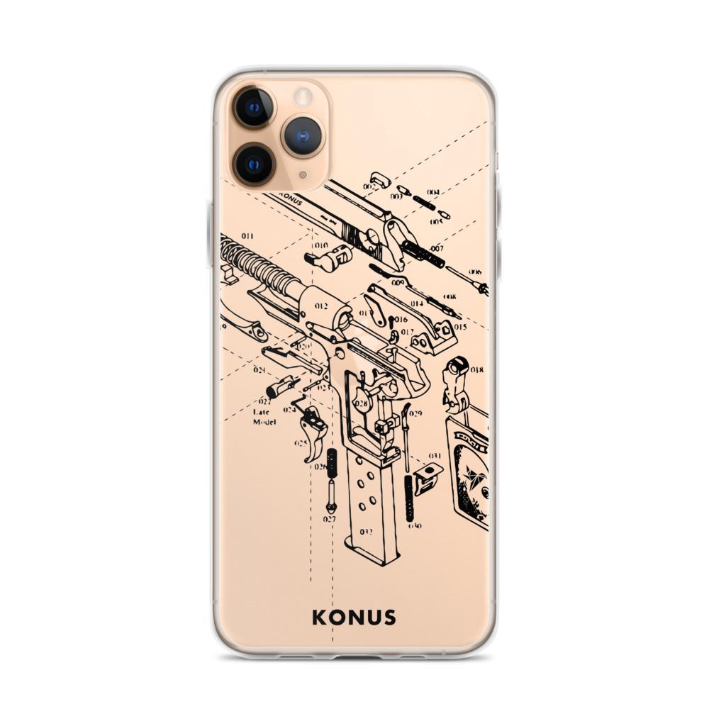 Konus Brand Gun iPhone Case showcasing its sleek design and durable materials, perfect for protecting the 2020 iPhone SE.