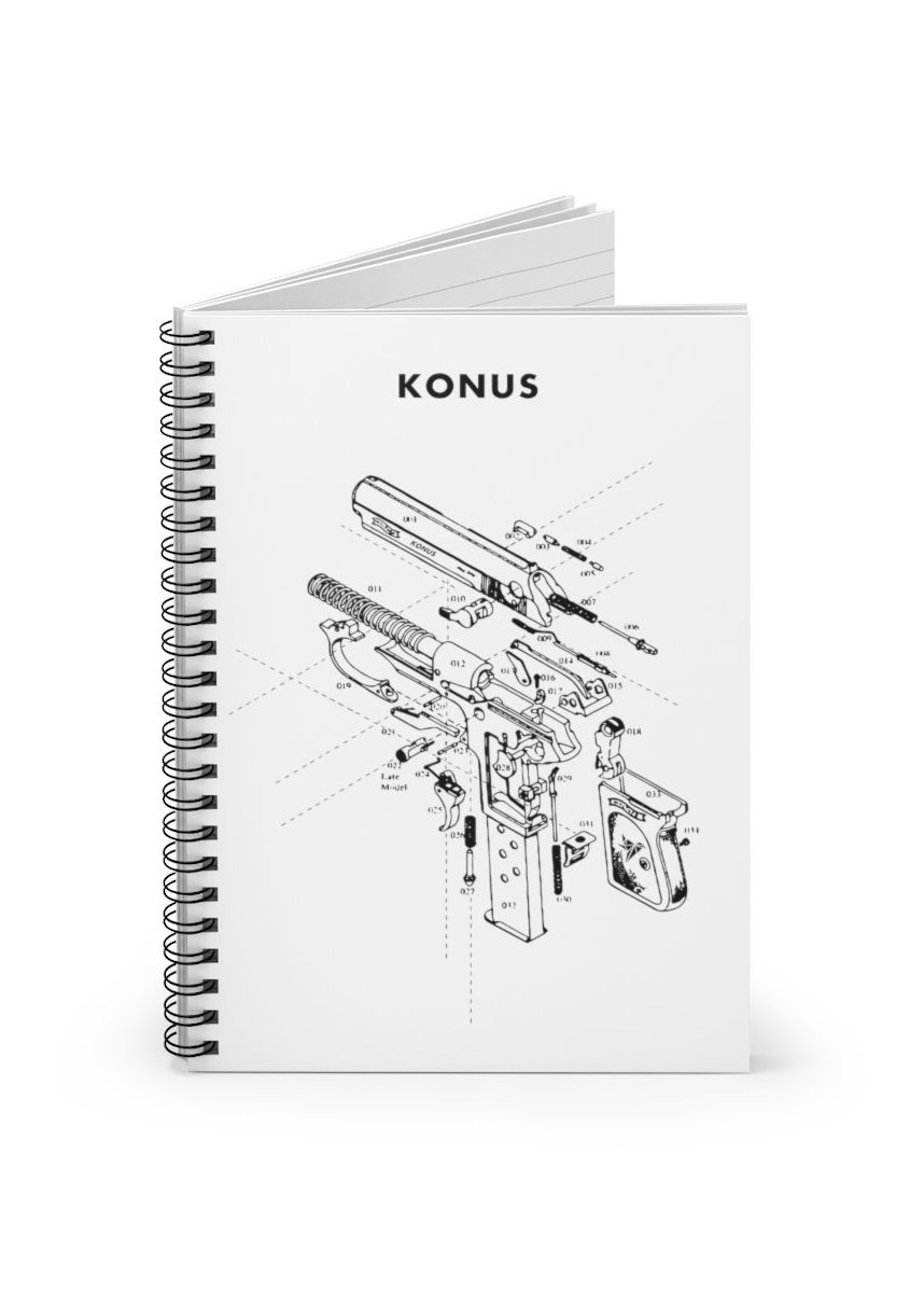 Konus Brand Spiral Notebook with ruled line pages and a colorful printed cover, featuring a black back cover.