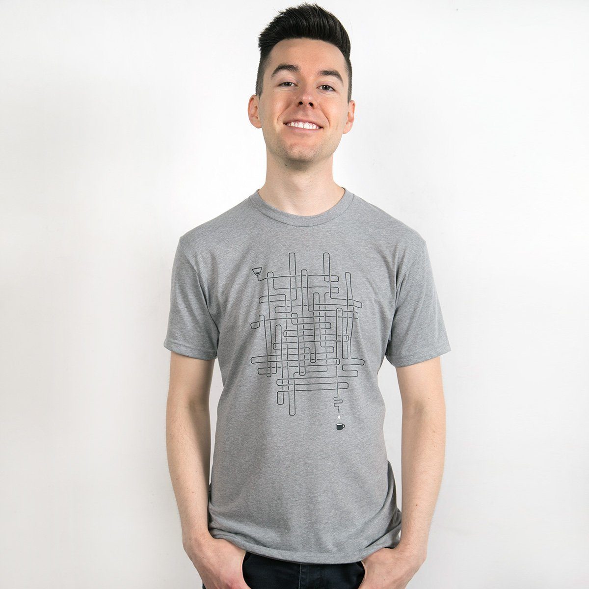 Lifeline T-shirt in heather grey, showcasing a unique design celebrating the journey of creation.