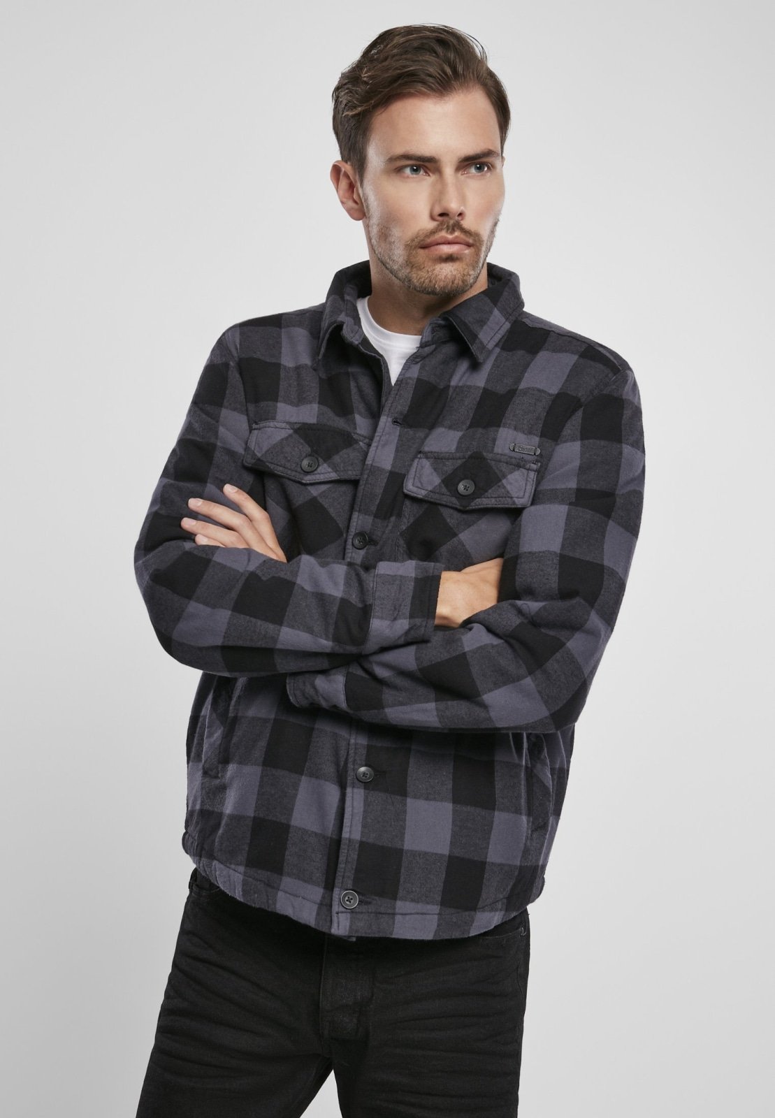 Light Lumber Style Jacket Shirt featuring a classic lumberjack design with flannel lining and multiple pockets.