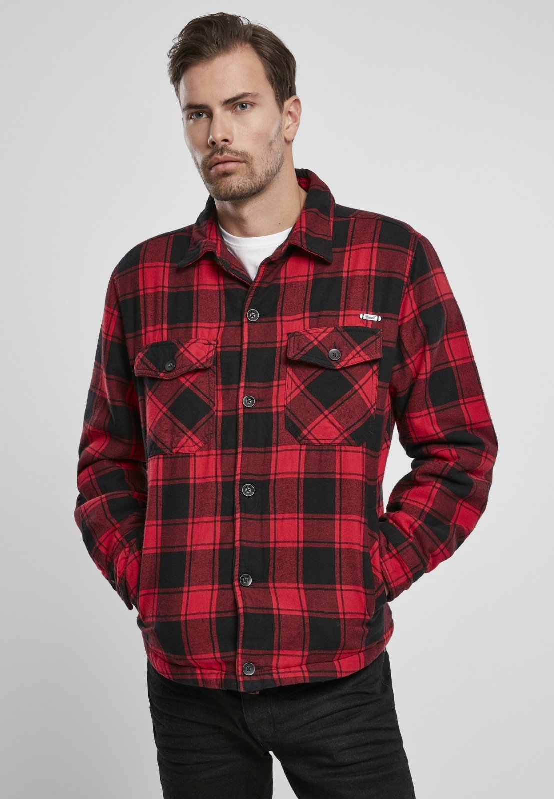 Light Lumber Style Jacket Shirt featuring a classic lumberjack design with flannel lining and multiple pockets.