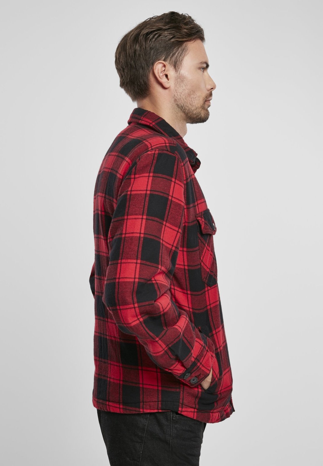 Light Lumber Style Jacket Shirt featuring a classic lumberjack design with flannel lining and multiple pockets.