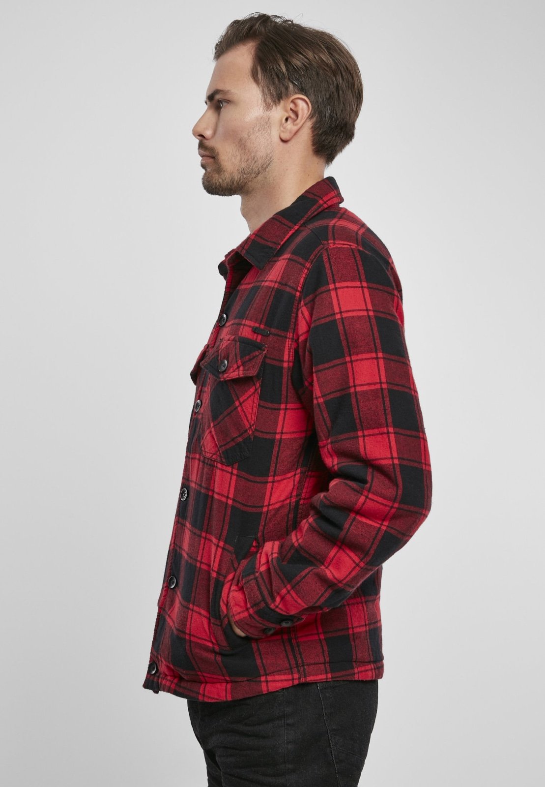 Light Lumber Style Jacket Shirt featuring a classic lumberjack design with flannel lining and multiple pockets.