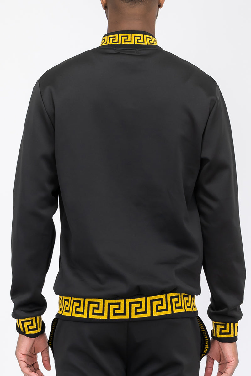 Lion Head Track Jacket featuring full zip, elasticated cuffs, and collar in a stylish design.