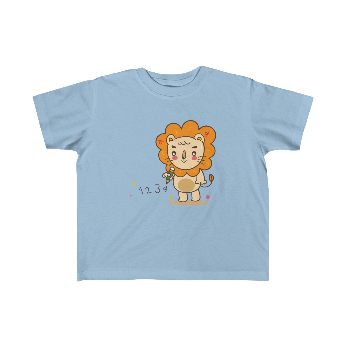 Little Lion Toddlers Tee in soft cotton with a playful lion print, perfect for sensitive skin.