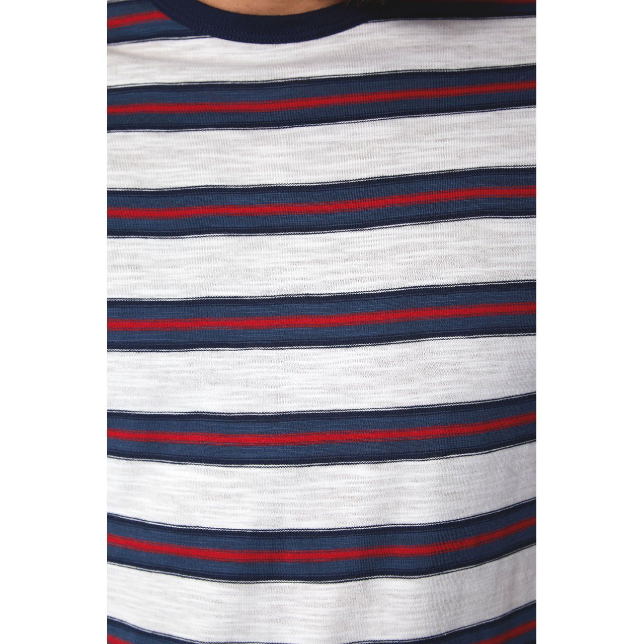 Mateo Striped Tee featuring short sleeves and a crew neck design, made from 100% cotton in eco-friendly factory.