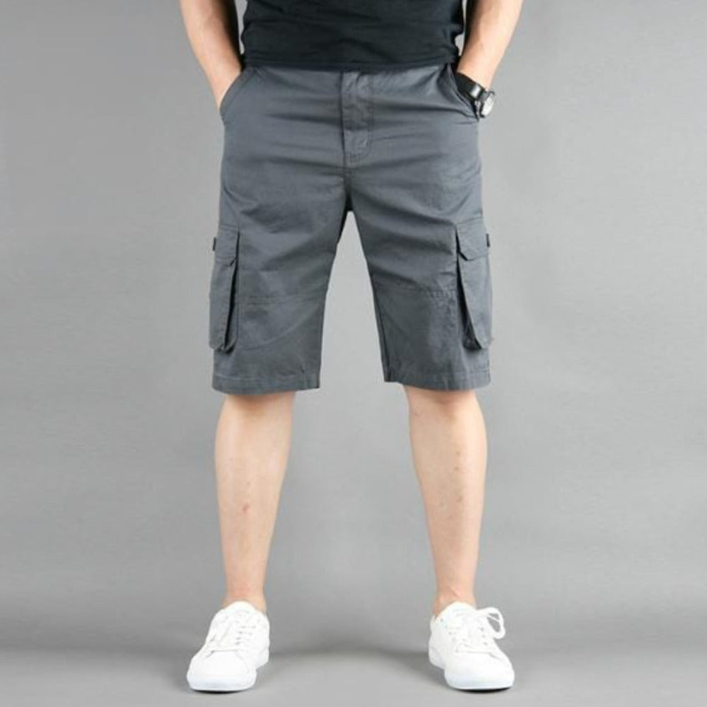 Men's Casual Cargo Shorts in various colors with side pockets, showcasing comfort and style.