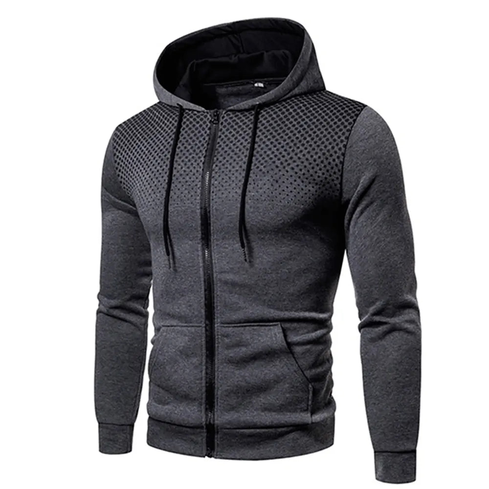 Men's Lightweight Zipped Up Hoodie in various colors, showcasing its stylish design and full zip feature.