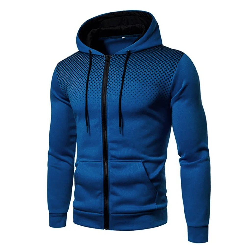 Men's Lightweight Zipped Up Hoodie in various colors, showcasing its stylish design and full zip feature.