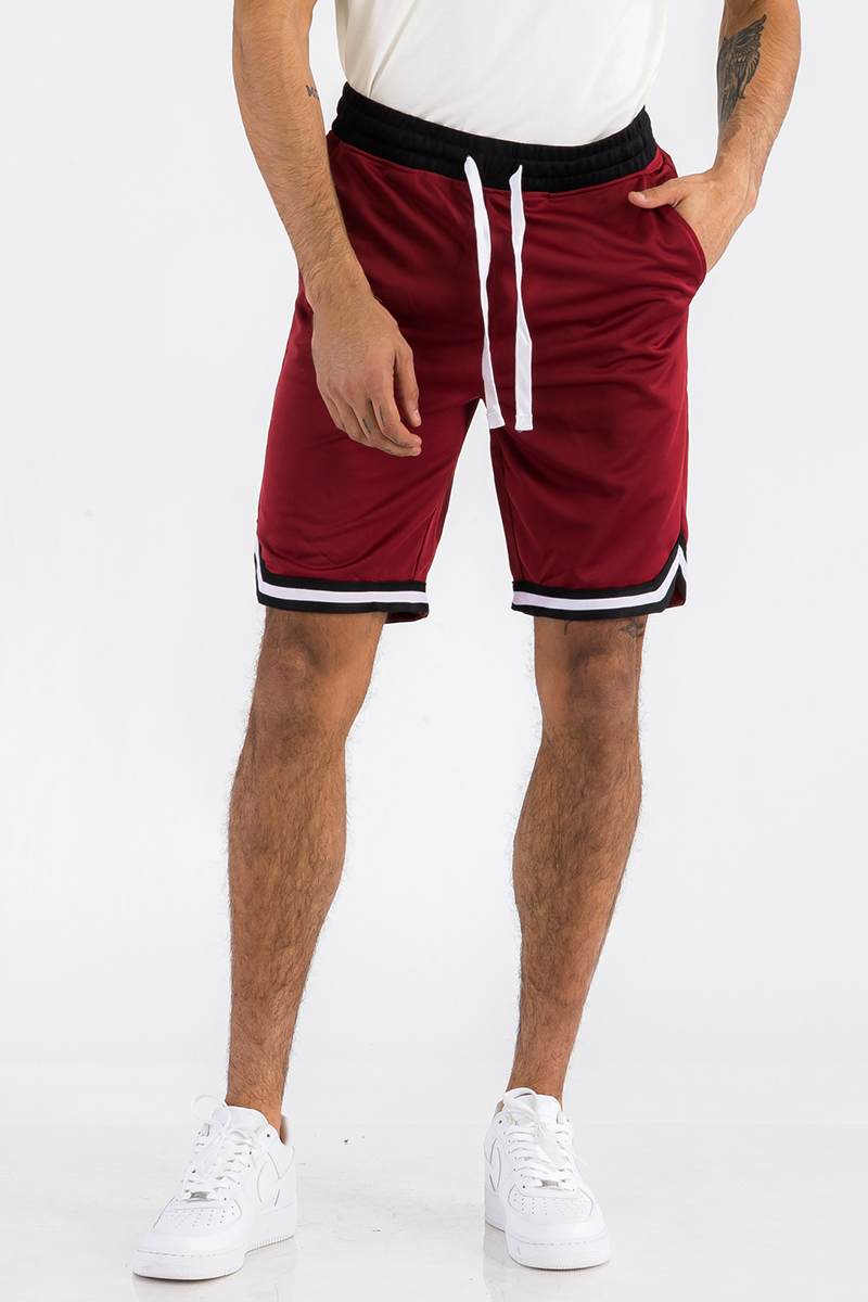 Men's Striped Basketball Active Jordan Shorts featuring an elastic waistband, drawstring, and stylish stripes.