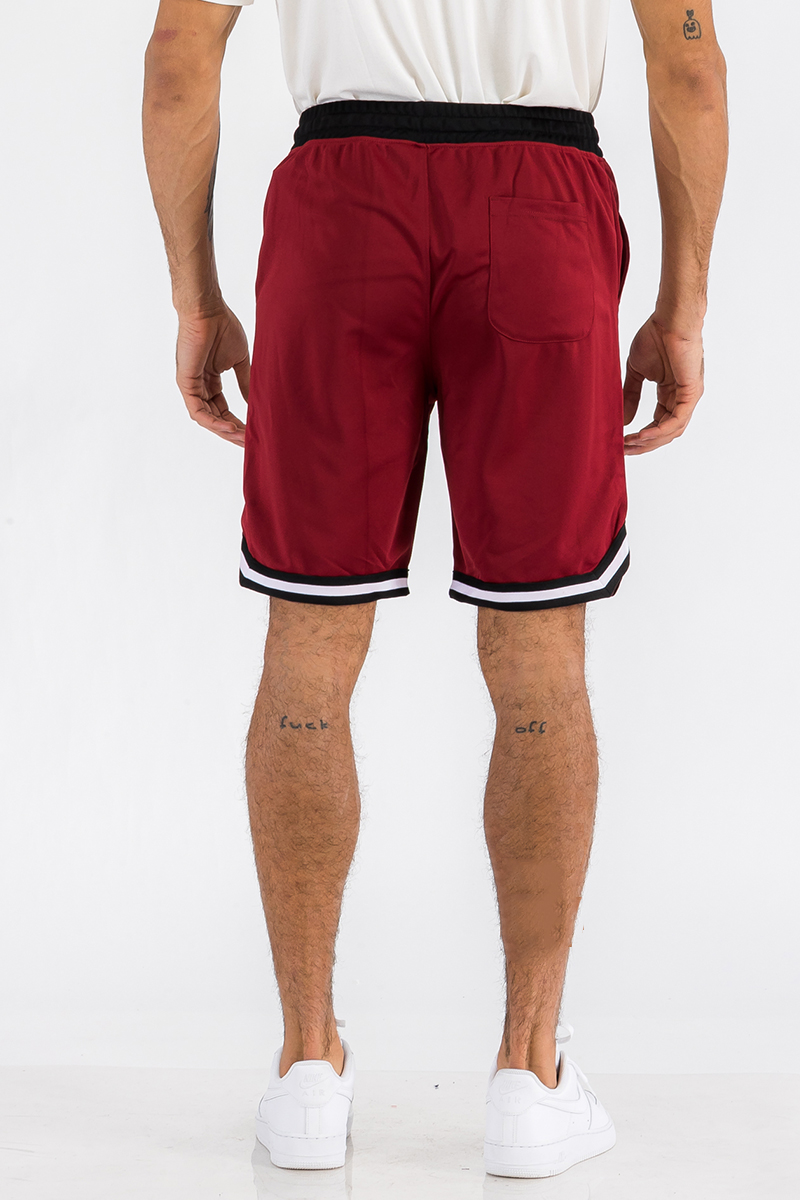 Men's Striped Basketball Active Jordan Shorts featuring an elastic waistband, drawstring, and stylish stripes.