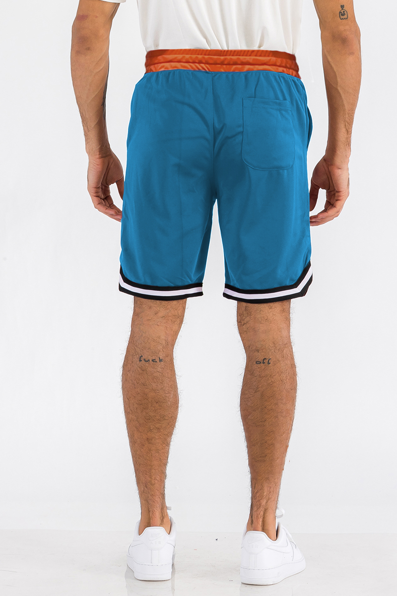 Mens Striped Basketball Active Jordan Shorts featuring an elastic waistband, drawstring, and stylish striped design.