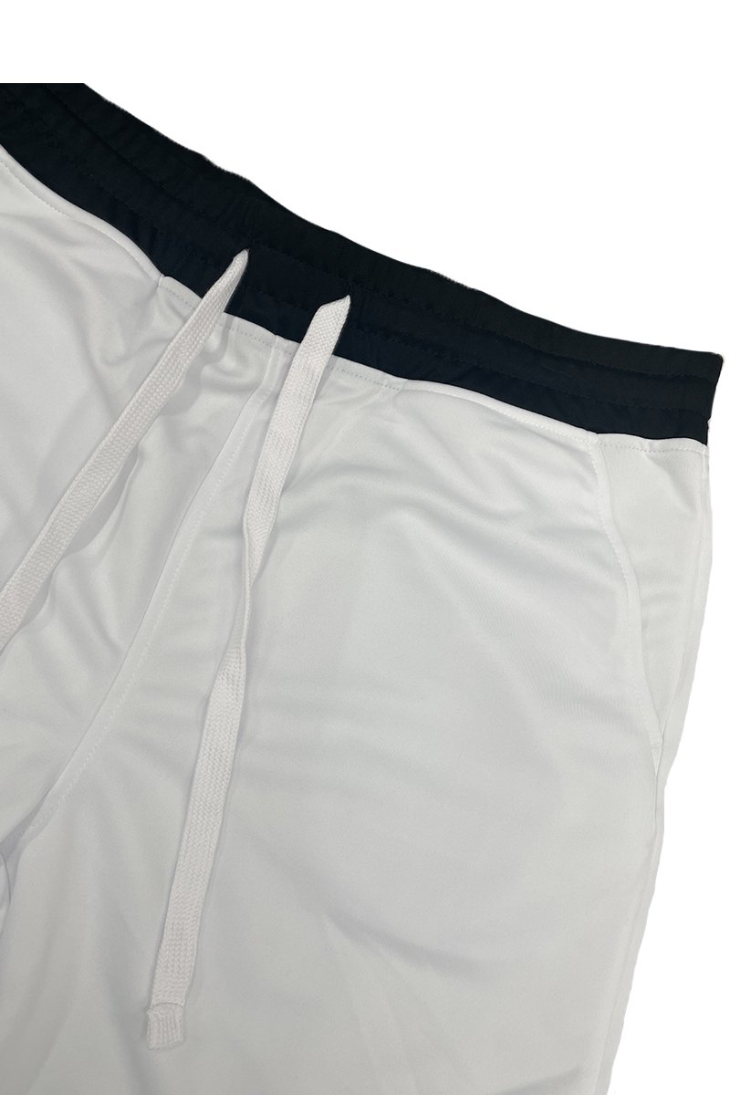 Men's Striped Basketball Active Jordan Shorts featuring an elastic waistband, drawstring, and stylish striped design.