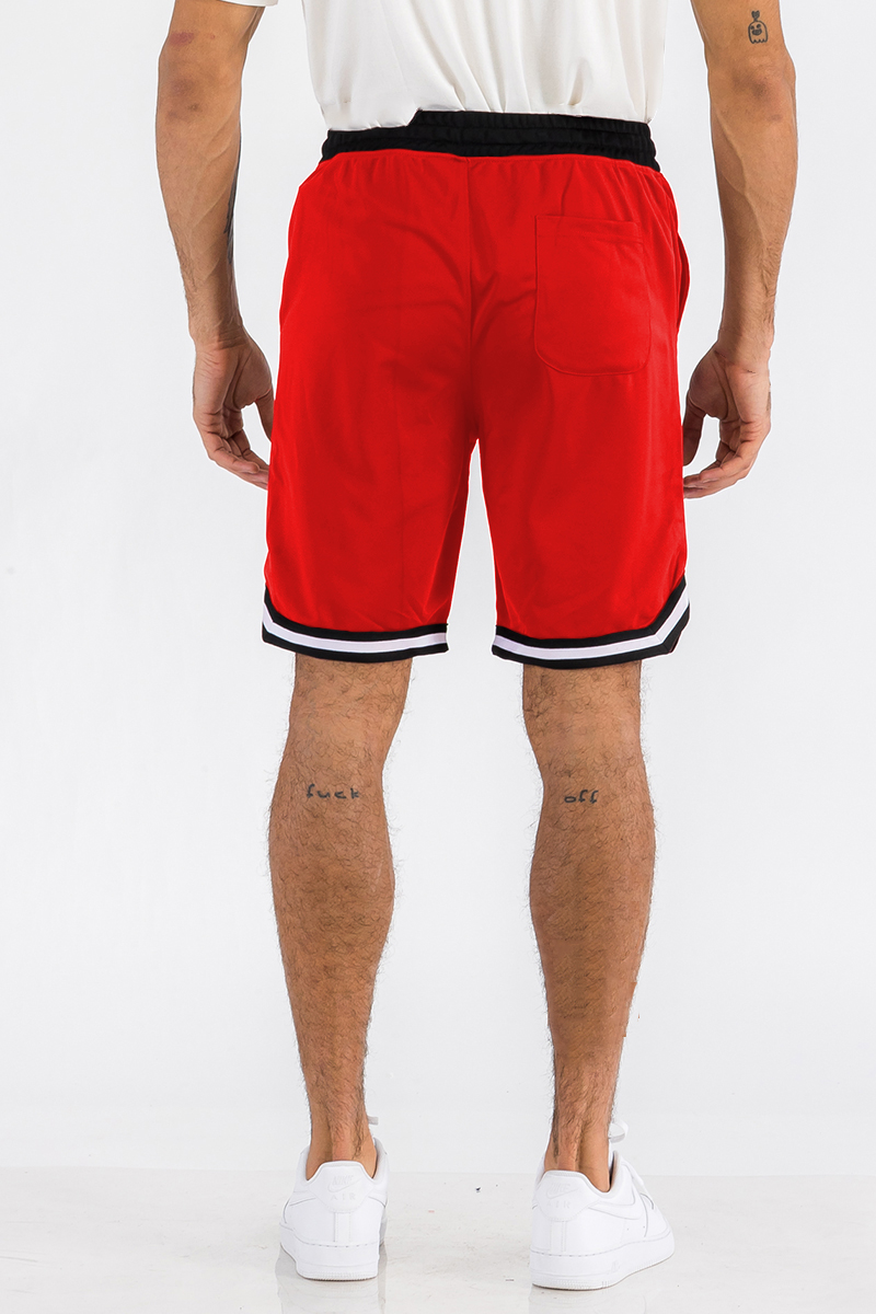 Mens Striped Basketball Active Jordan Shorts featuring an elastic waistband, drawstring, and stylish contrast details.