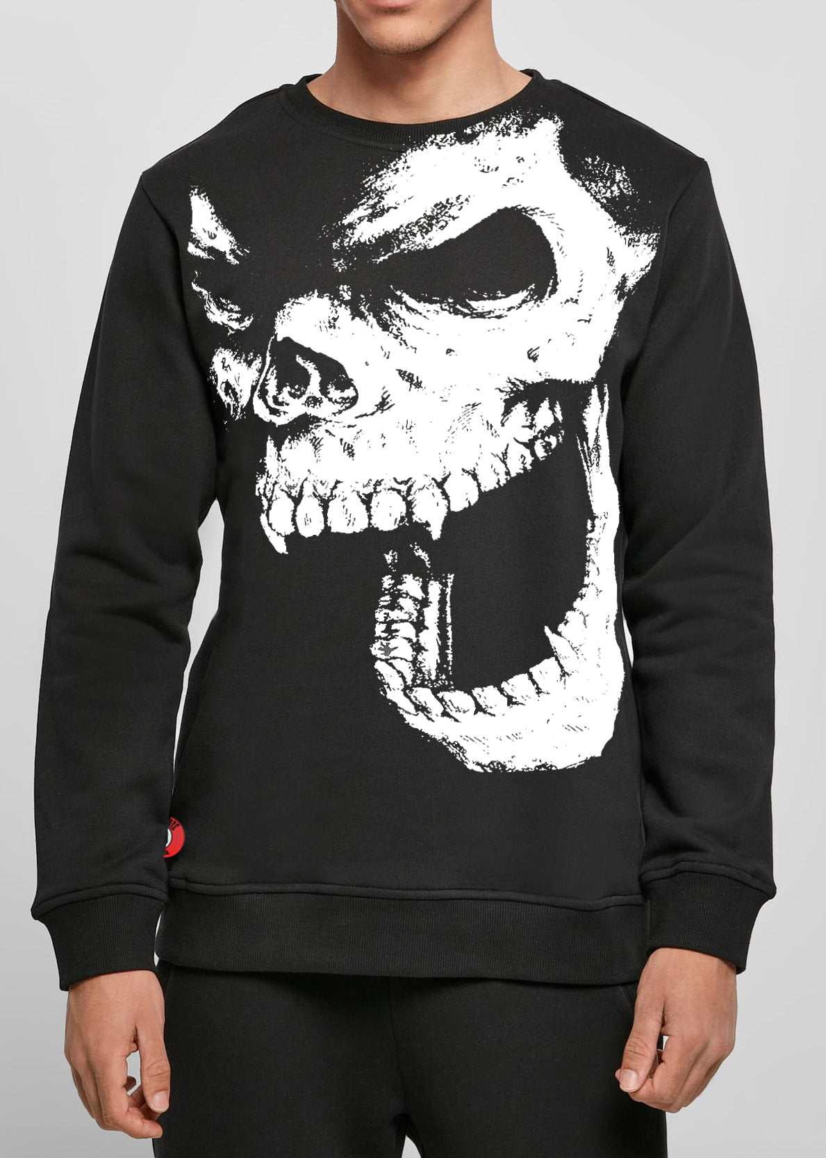 Men's sweatshirt design The Skull featuring a unique print, high-quality jersey cotton material, and the original DPM69 logo.