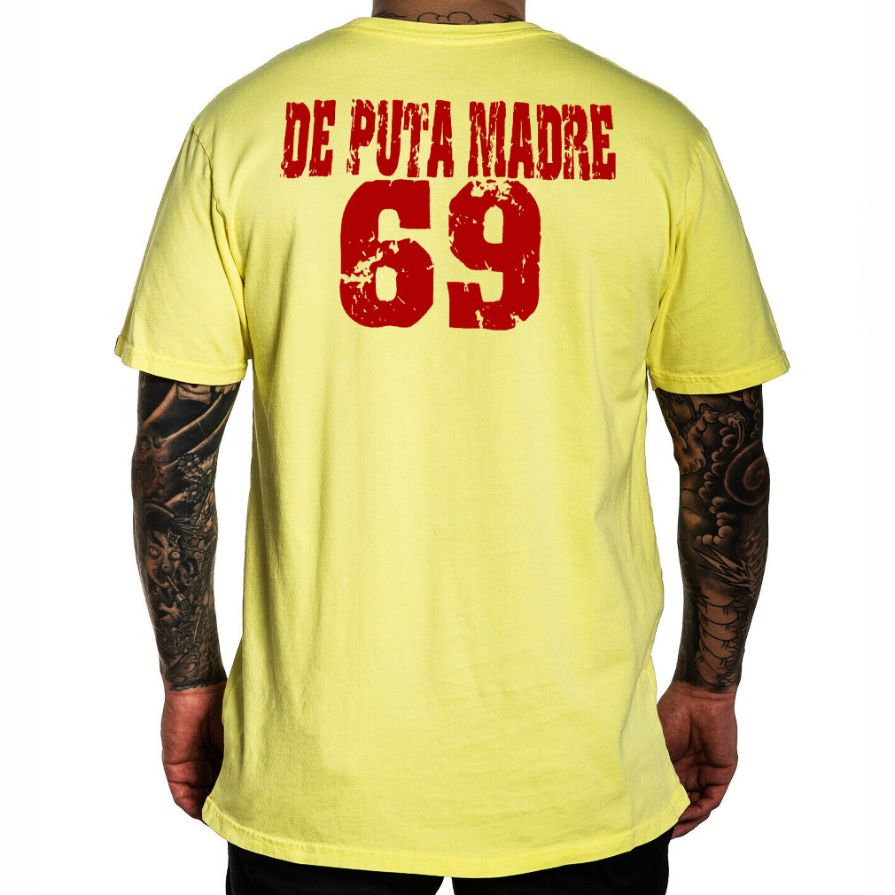 Men's Oldschool T-Shirt featuring DPM69 Basic Print, made from 100% jersey cotton with a crew-neck design.