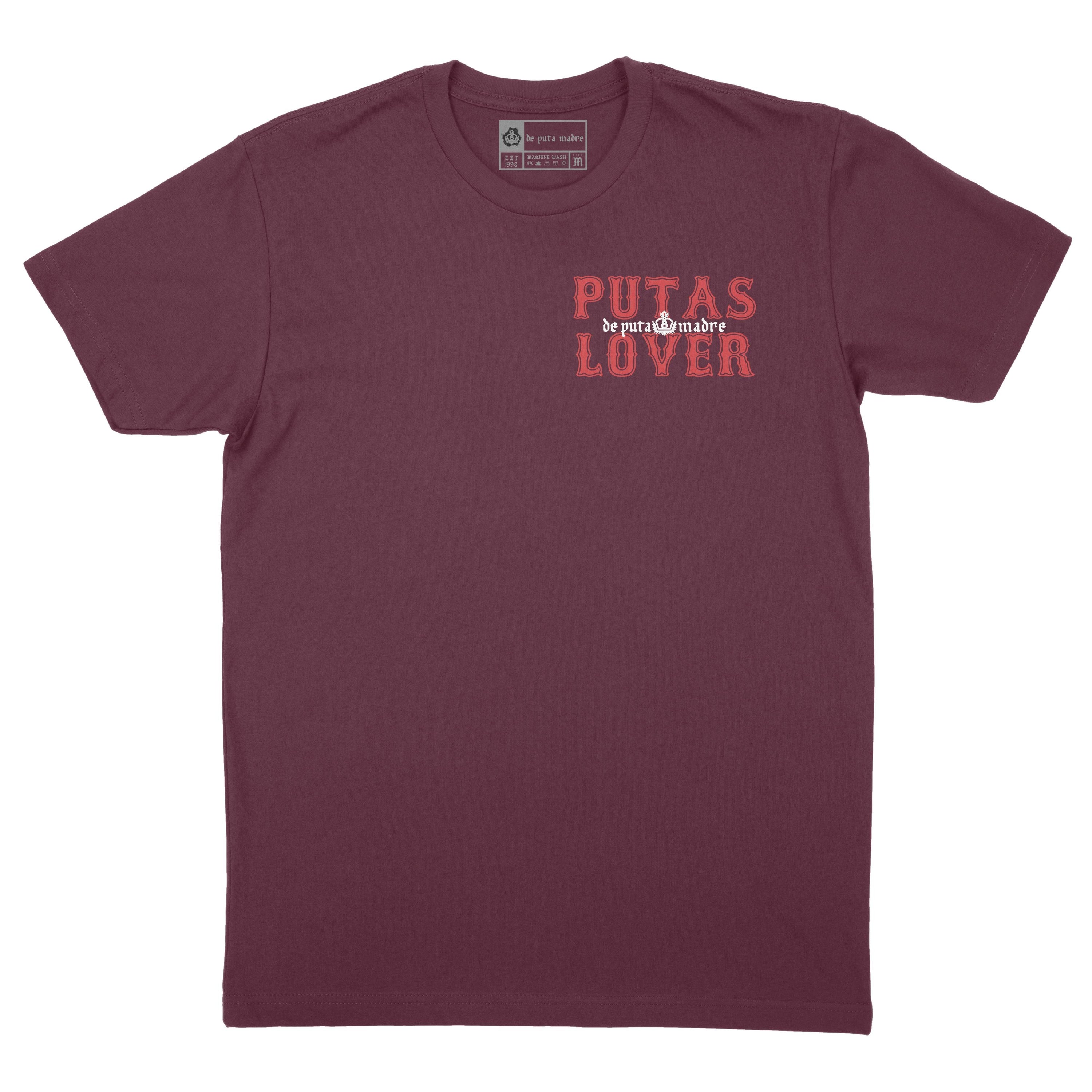 Men's T-Shirt design P*tas Lover featuring trendy handmade prints, crew-neck style, and breathable jersey cotton material, made in Italy.