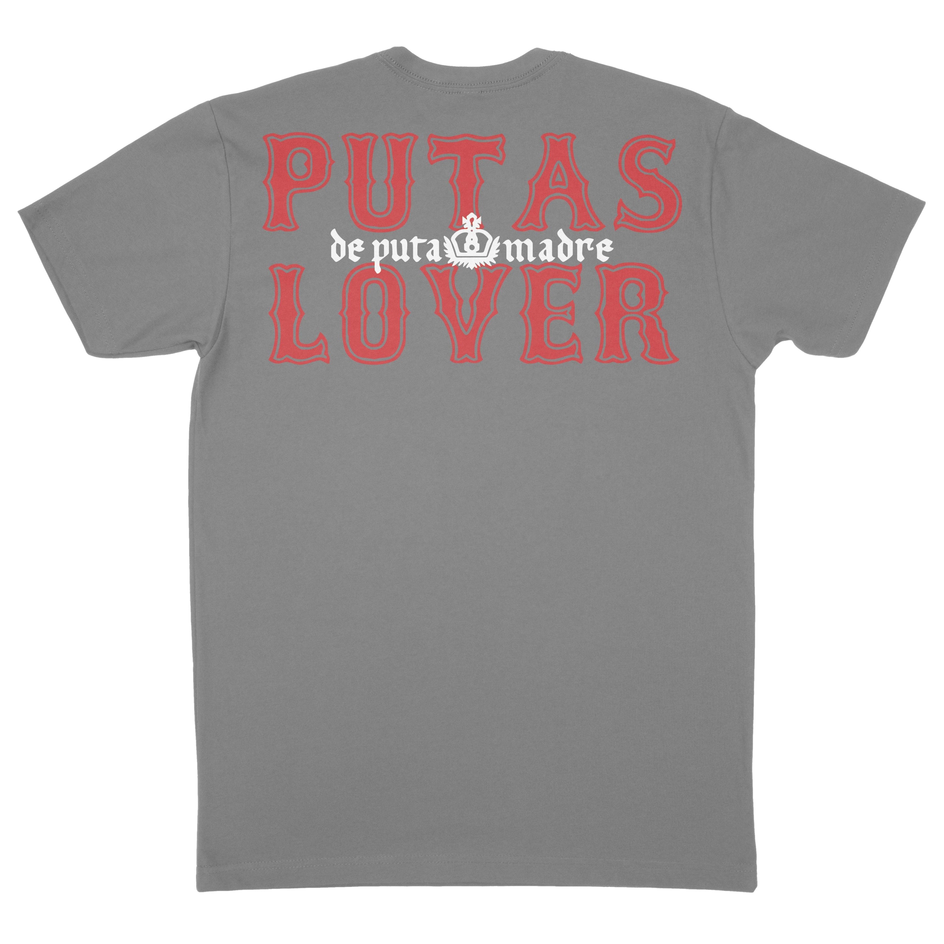 Men's T-Shirt design P*tas Lover featuring trendy handmade prints, crew-neck style, and breathable jersey cotton material, made in Italy.