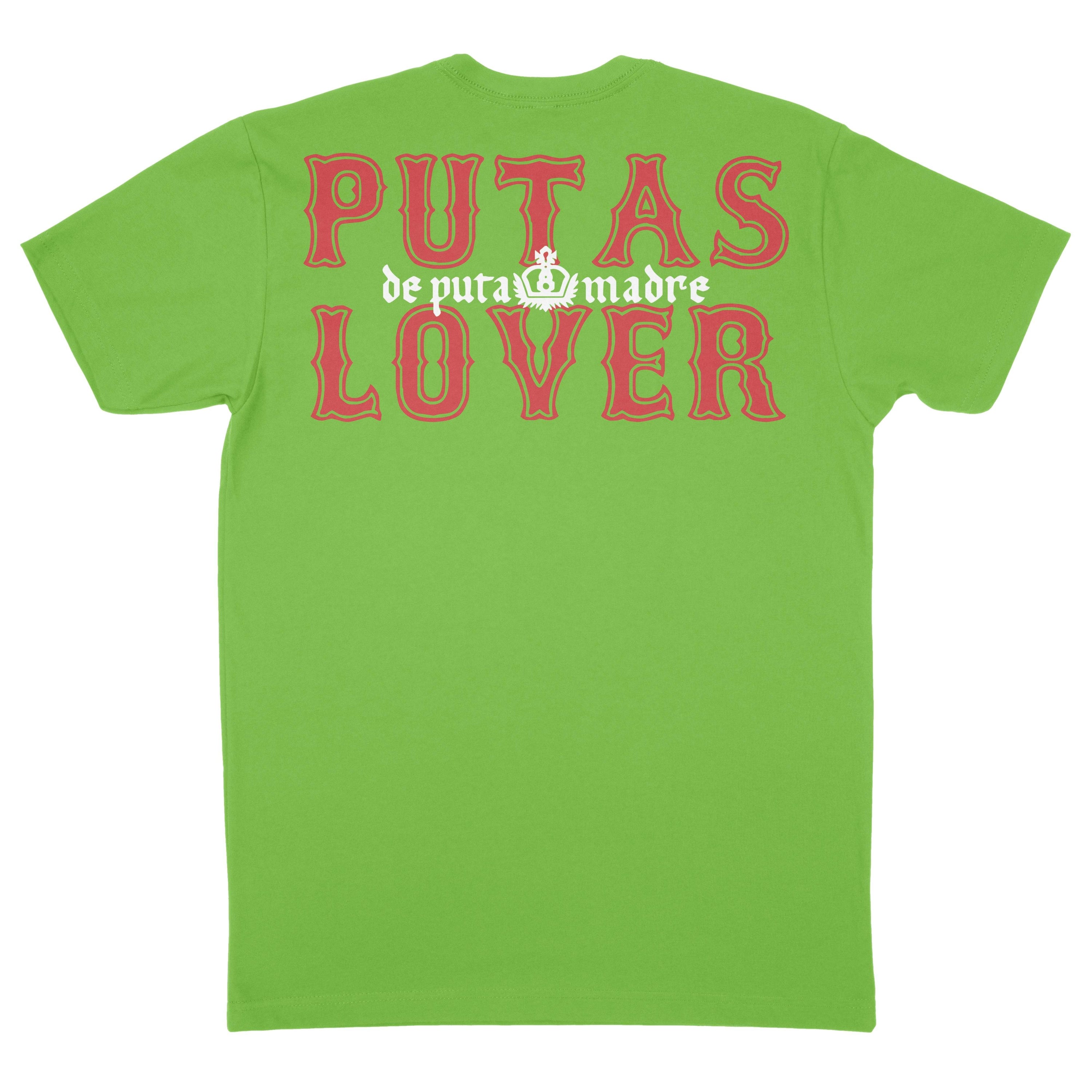 Men's T-Shirt design P*tas Lover featuring trendy handmade prints, crew-neck style, and breathable jersey cotton material, made in Italy.