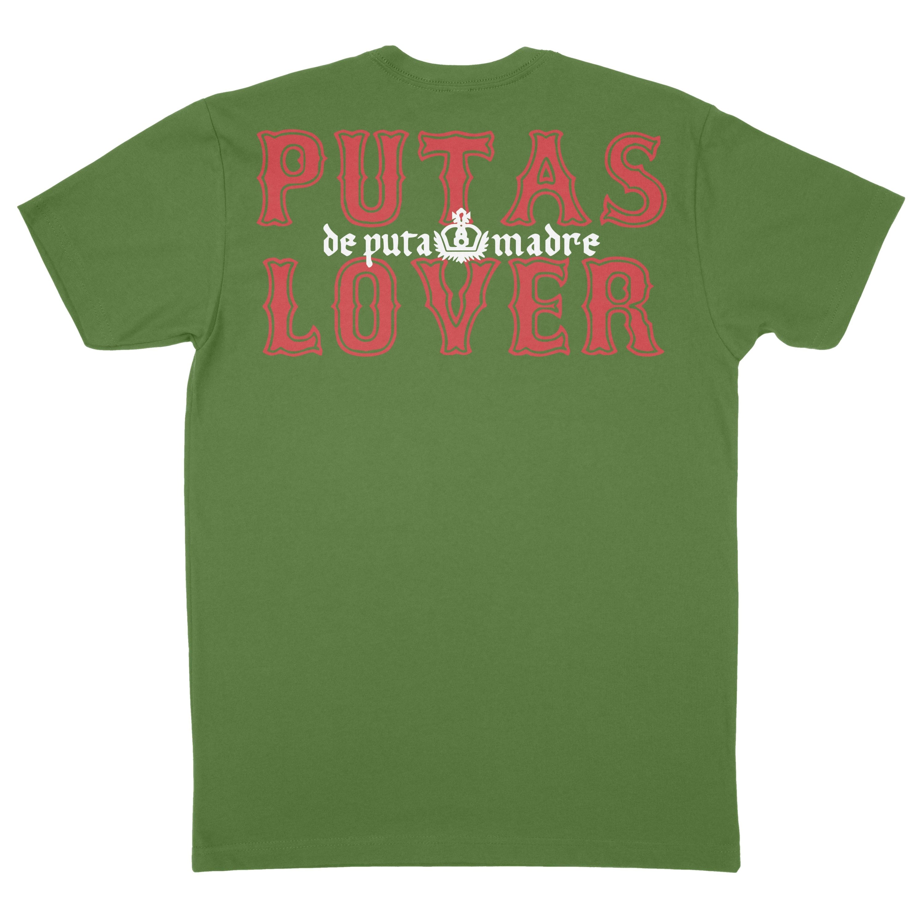 Men's T-Shirt design P*tas Lover featuring trendy handmade prints, crew-neck style, and breathable jersey cotton material, made in Italy.