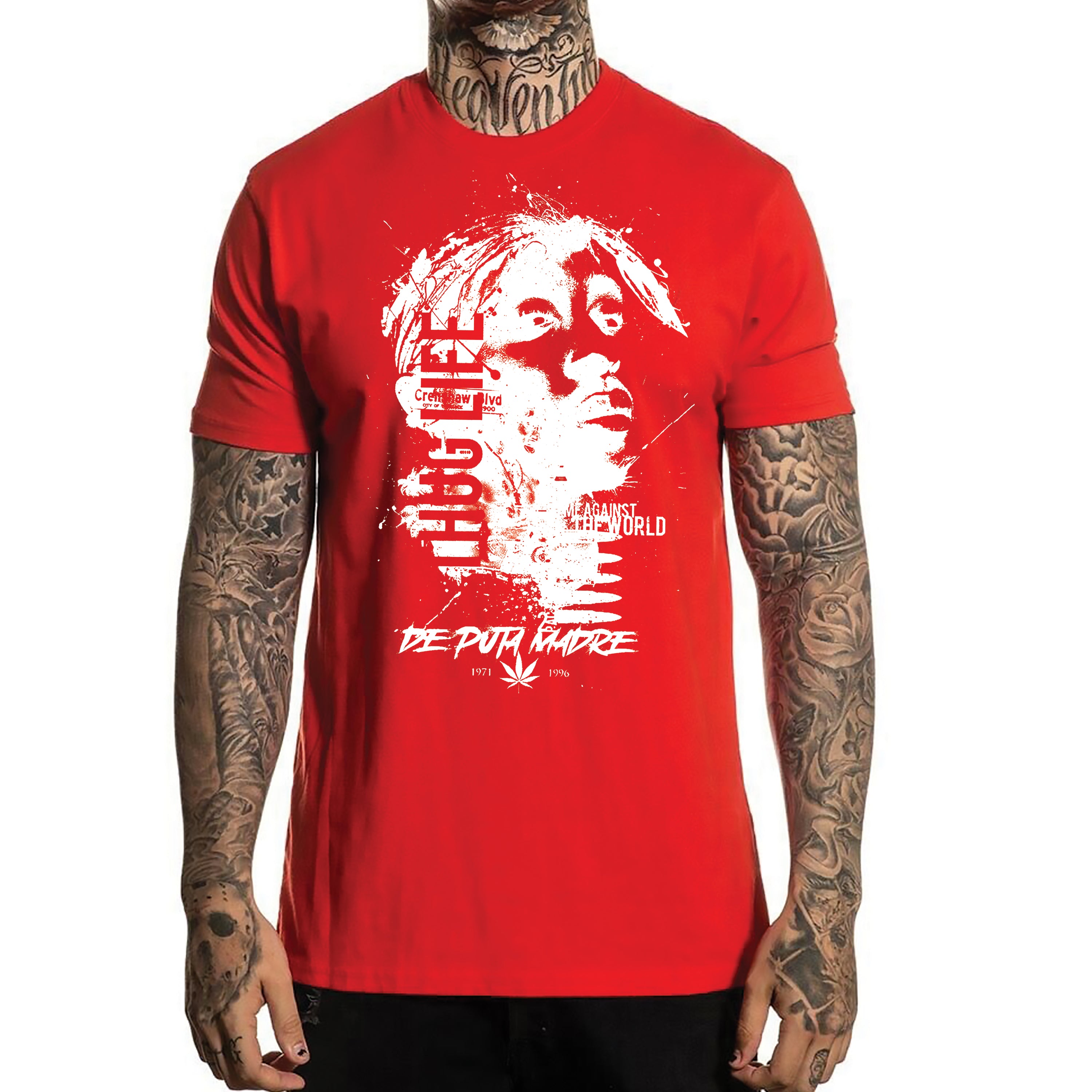 Men's T-Shirt featuring Thug Life 2Pac print, showcasing a stylish design with vibrant colors and high-quality fabric.