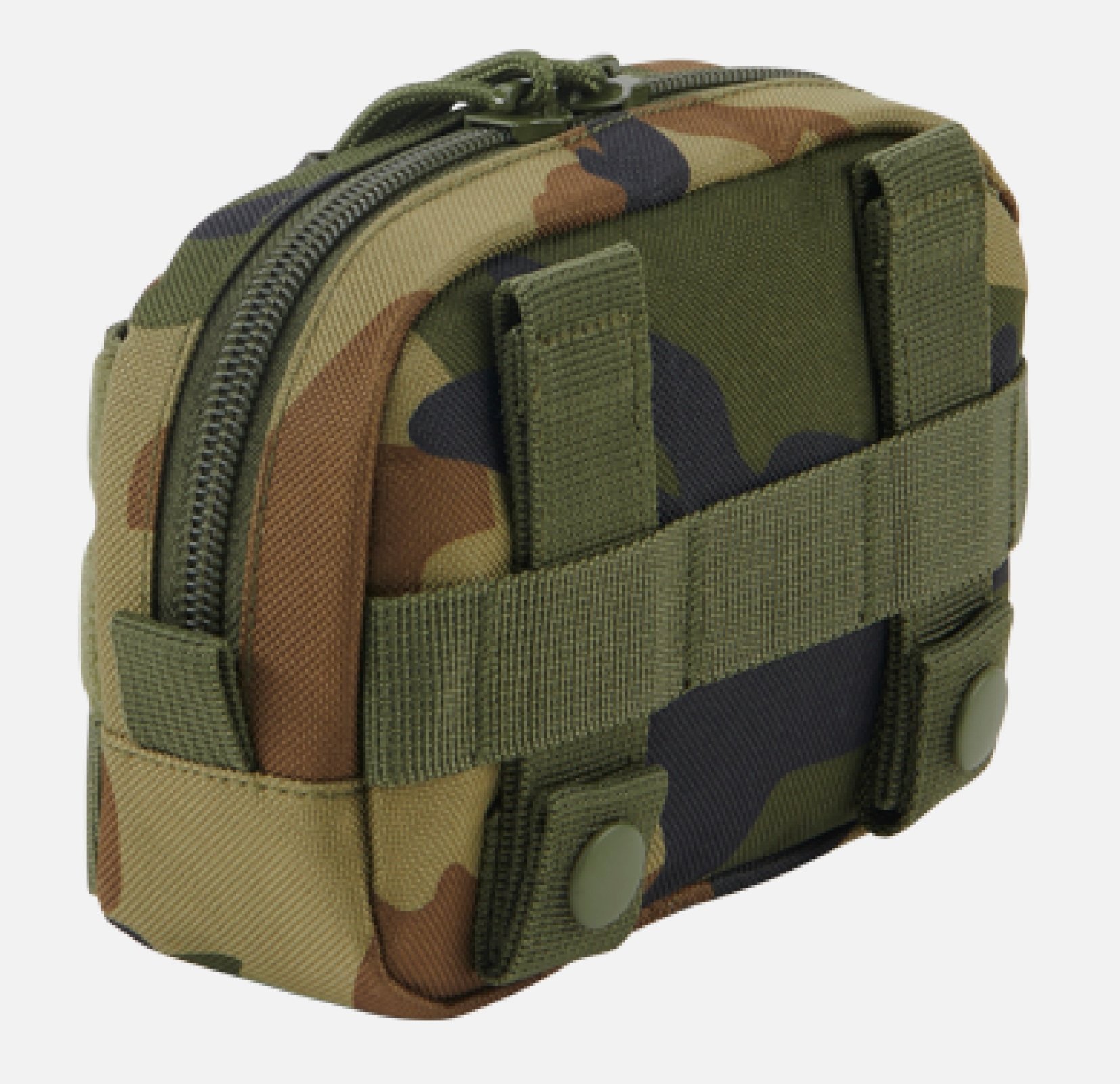 Molle Pouch Compact made of durable DEN600 polyester, featuring PALS loops and a high-quality zipper, ideal for tactical and outdoor use.