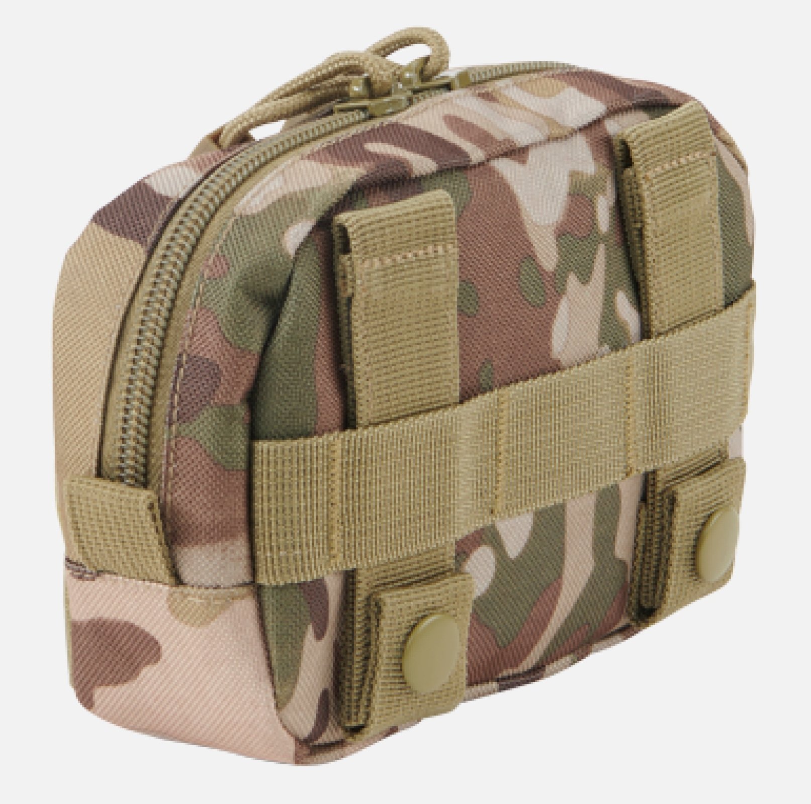 Molle Pouch Compact made of durable DEN600 polyester, featuring PALS loops and a high-quality zipper, ideal for tactical and outdoor use.